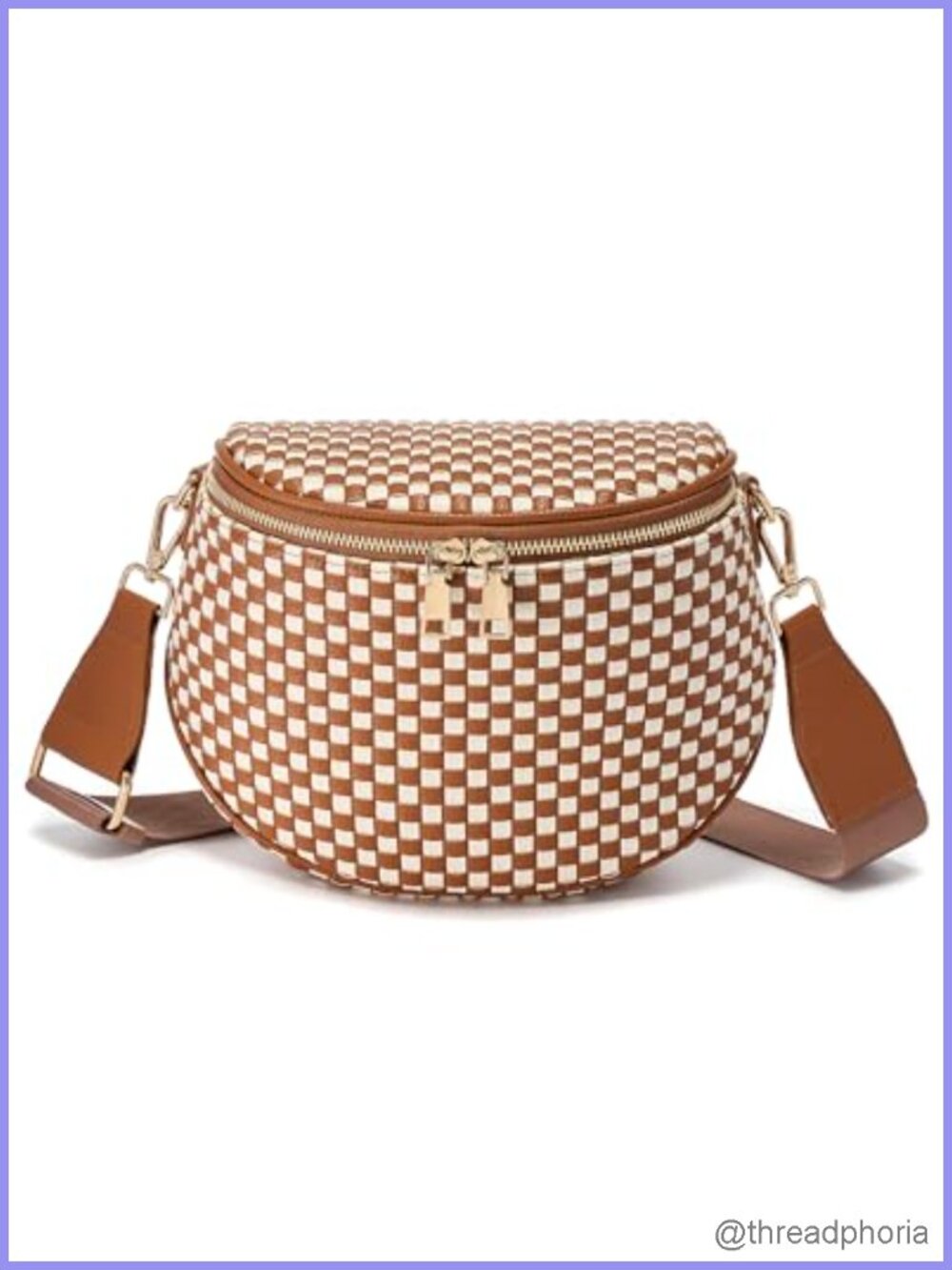 Convertible Crossbody Fanny Pack - PU Leather Woven Bum Bag